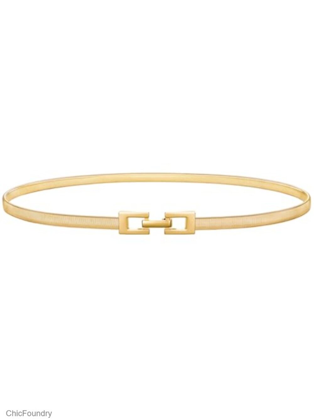 Women's Skinny Metal Stretch Belt for Dresses Elastic Cinch Waist Belt